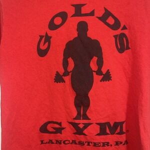Gold's Gym Lancaster PA Shirt Medium Red Black Short Sleeve